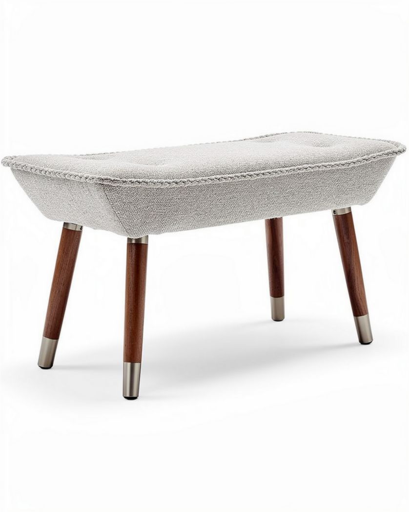 Banc de rangement en tissu - Usage dans l'entrée ou la chambre - Structure en bois et métal - 60 x 40 x 40cm