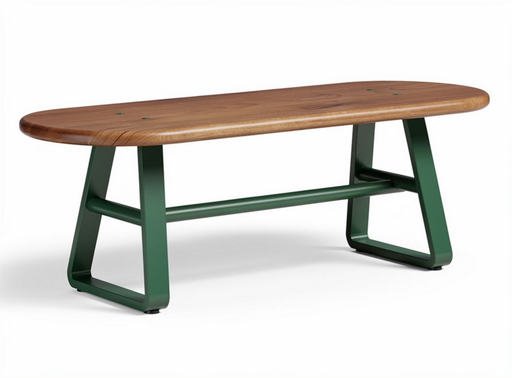 Table basse en bois avec pieds en métal pour salon - 120 x 60 x 45cm