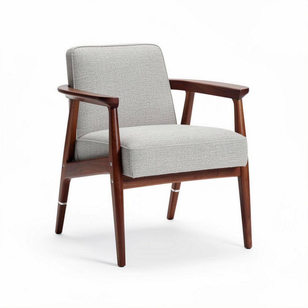Fauteuil en tissu pour salon avec structure en bois - 70 x 70 x 75cm