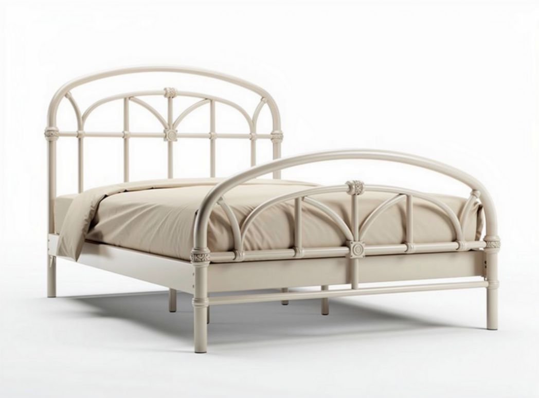 Lit en métal pour chambre à coucher avec matelas inclus - 190 x 140 x 100cm