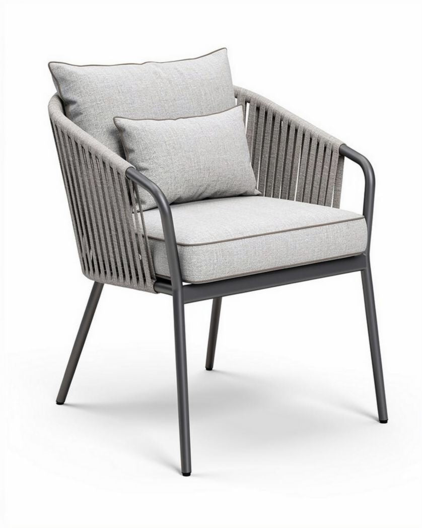Chaise d'extérieur en aluminium et tissu - 70 x 70 x 85cm