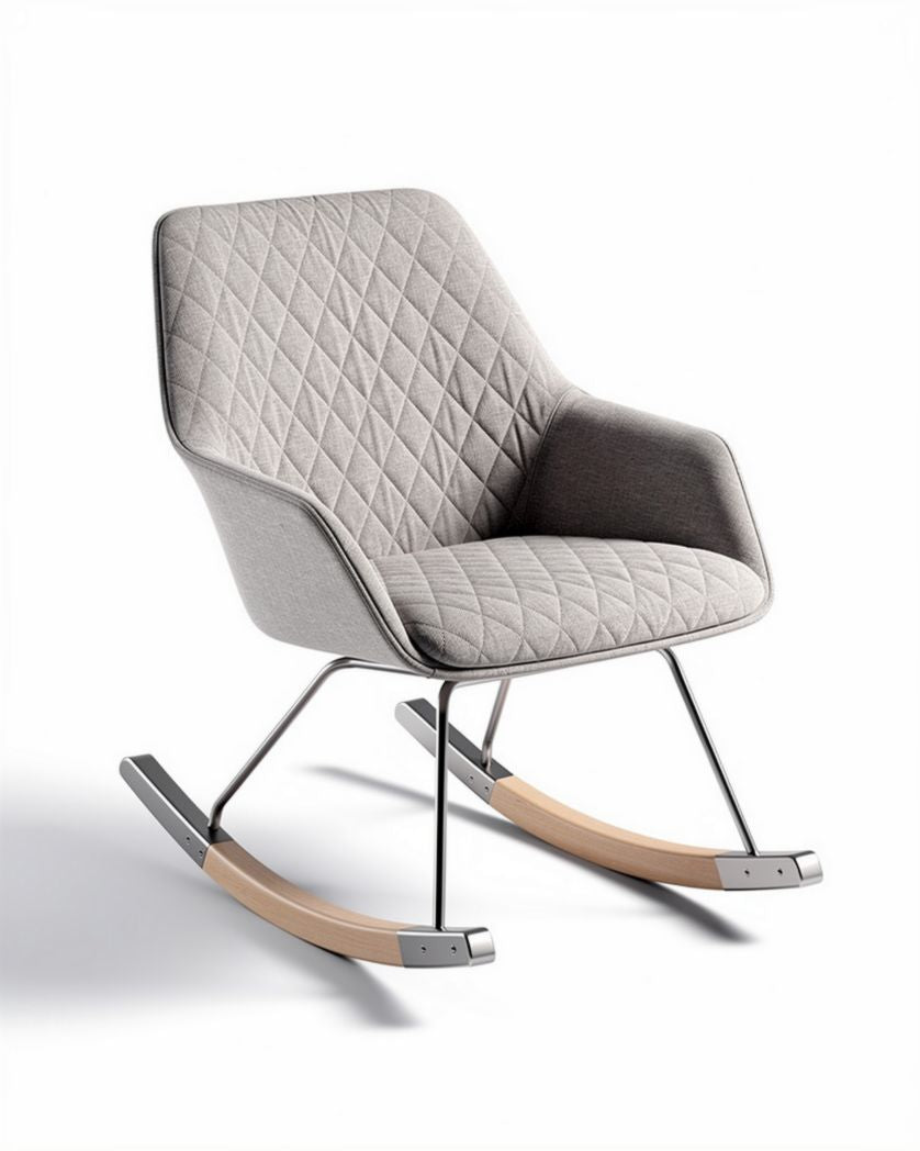 Chaise berçante en tissu rembourré pour salon - 70 x 70 x 80cm